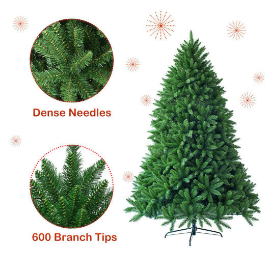 5 Feet Artificial Fir Christmas Tree with LED Lights and 600 Branch Tips