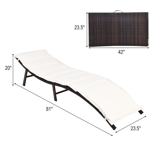 2Pcs Folding Patio Lounger Chair