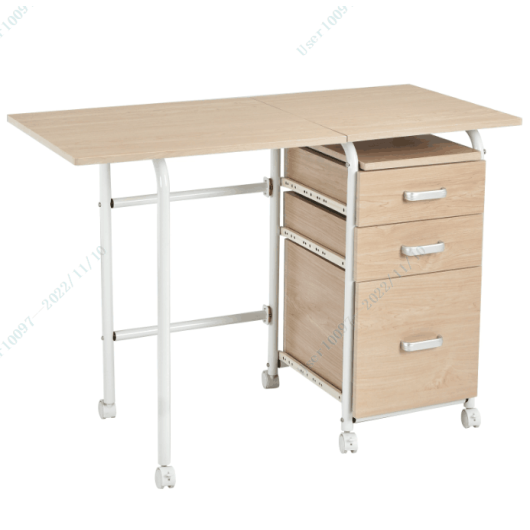 Folding Computer Laptop Desk Wheeled Home Office Furniture-Natural