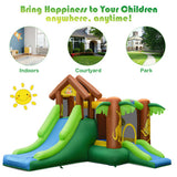 Kids Inflatable Jungle Bounce House Castle with 735W Blower