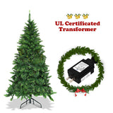 Pre-Lit Artificial Half National Christmas Tree with 8 Flash Modes-5 ft