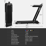 2.25HP 2 in 1 Folding Treadmill with APP Speaker Remote Control-Black