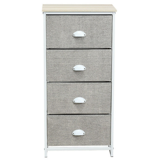 Chest Storage Tower Side Table Display Storage with 4 Drawers-Gray