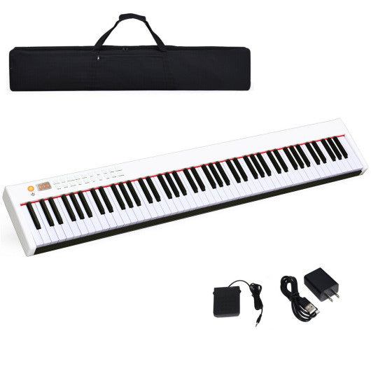 88-Key Portable Full-Size Semi-weighted Digital Piano Keyboard-White