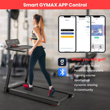 3HP Folding Treadmill with Adjustable Height and APP Control-Black