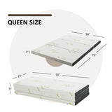 Queen 3 Inch Tri-fold Memory Foam Floor Mattress Topper Portable with Carrying Bag-L