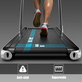 2.25HP 2 in 1 Folding Treadmill with APP Speaker Remote Control-Silver