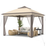 11 x 11 Feet 2-Tier Pop-Up Gazebo Tent Portable Canopy Shelter Carry Bag Mesh