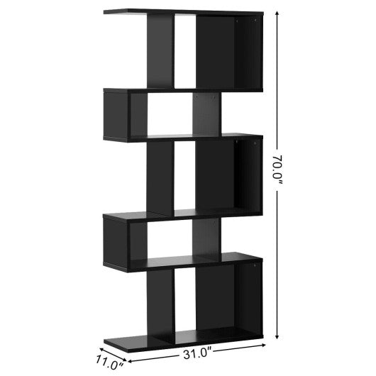 5 Cubes Ladder Shelf Corner Bookshelf Display Rack Bookcase-Black