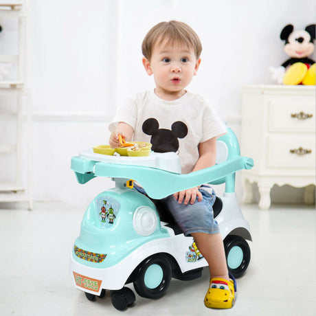 3-in-1 Ride On Push Car with Music Box & Horn-Green