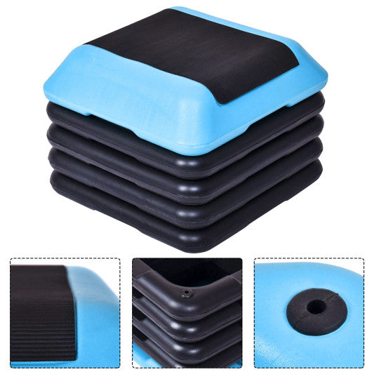 16 x 16 Inch Adjustable 4 Risers Lightweight Aerobic Pedals