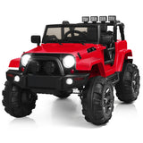 12V Kids Remote Control Riding Truck Car with LED Lights-Red