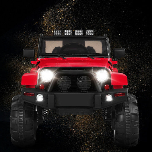 12V Kids Remote Control Riding Truck Car with LED Lights-Red