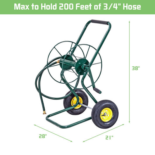 Garden Steel Frame Wheeled Hose Reel Cart