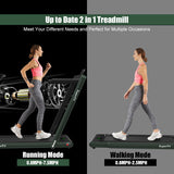 2.25HP 2 in 1 Folding Treadmill with APP Speaker Remote Control-Green