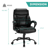 400 Pounds Big and Tall Adjustable High Back Leather Office Chair