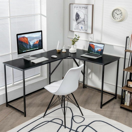 L Shaped Corner Home Office Computer Desk Home-Black