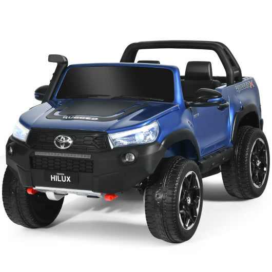 2*12V Licensed Toyota Hilux Ride On Truck Car 2-Seater 4WD with Remote Painted Blue