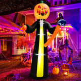 10 Feet Halloween Inflatable Pumpkin Ghosts with Built-in LEDs