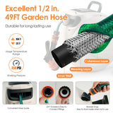 Retractable Hose Reel Wall Mounted 1/2 Inch 98 Feet Any Length Lock with Hose Nozzle
