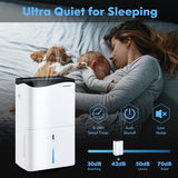 100-Pint Dehumidifier with Smart App and Alexa Control for Home and Basements-White