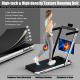 2.25HP 2 in 1 Folding Treadmill with APP Speaker Remote Control-Silver
