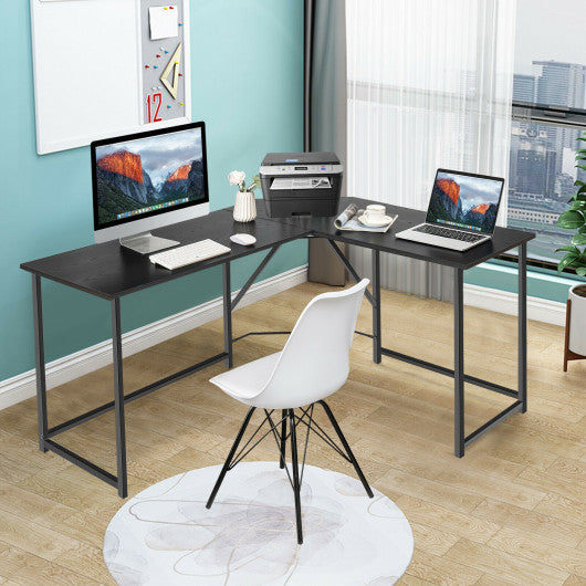 L Shaped Corner Home Office Computer Desk Home-Black