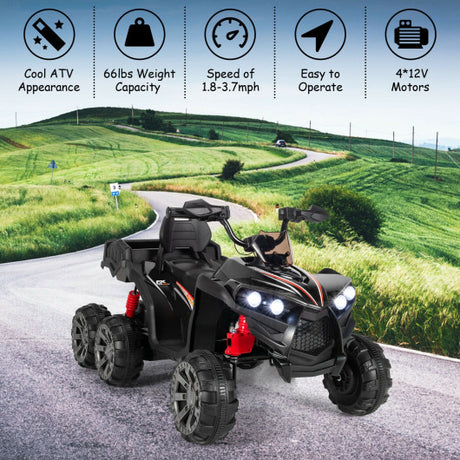 Kids Battery-Powered Ride-On Toy with 4WD-Black