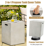 Propane Tank Cover Hideaway Table for Standard 20 Pounds Propane Tank-Gray