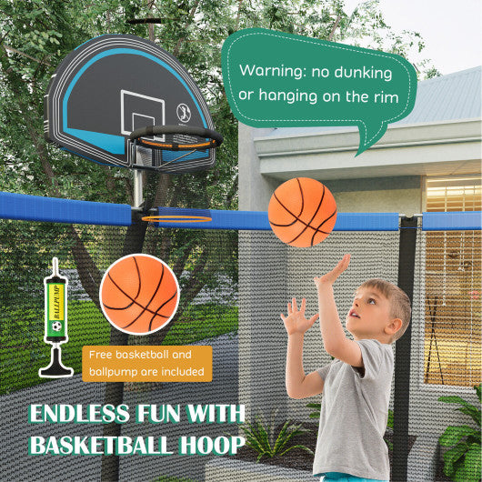 8/10 Feet Recreational Trampoline with Basketball Hoop-12 ft