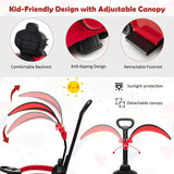 3-In-1 Ride on Push Car Mercedes Benz G350 Stroller Sliding Car with Canopy-Red