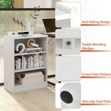 3-Tier Bookcase Open Display Rack Cabinet with Adjustable Shelves-White