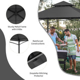 8 x 5 Feet Outdoor Barbecue Grill Gazebo Canopy Tent BBQ Shelter-Dark Gray