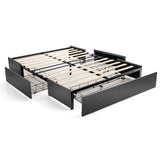 Upholstered Platform Bed Frame with 3 Storage Drawers-Queen Size