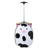 16 Inch Kids Rolling Luggage with 2 Flashing Wheels and Telescoping Handle-Black & White