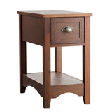 Contemporary Chair Side End Table Compact Table with Drawer Nightstand-Natural