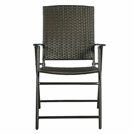 Set of 4 Rattan Folding Chairs
