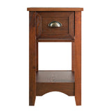 Contemporary Chair Side End Table Compact Table with Drawer Nightstand-Natural