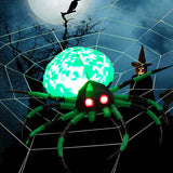 5 Feet Long Halloween Inflatable Creepy Spider with Cobweb and LEDs