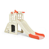 6-In-1 Large Slide for Kids Toddler Climber Slide Playset with Basketball Hoop-Pink