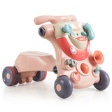 2-in-1 Baby Walker with Activity Center-Pink