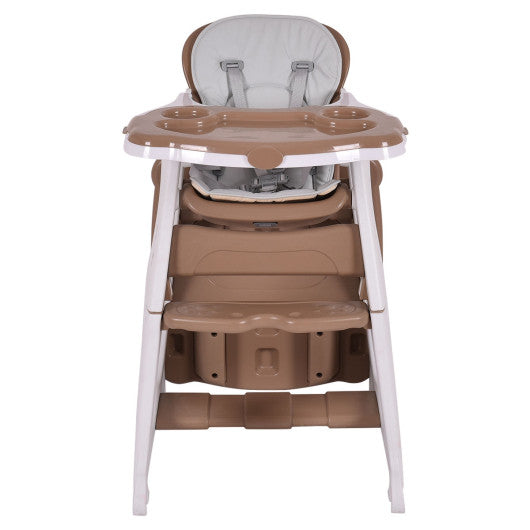 3 in 1 Infant Table and Chair Set Baby High Chair-Beige