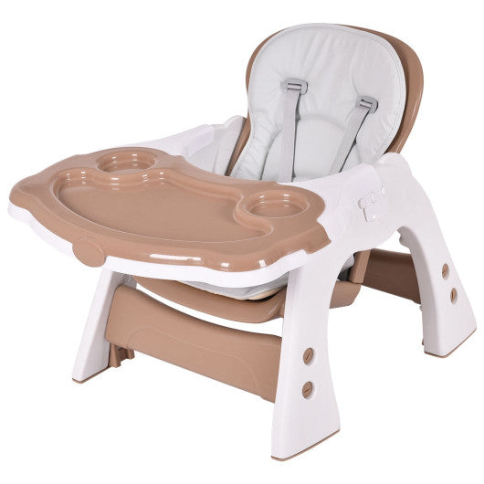 3 in 1 Infant Table and Chair Set Baby High Chair-Beige