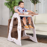 3 in 1 Infant Table and Chair Set Baby High Chair-Beige