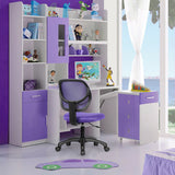 Low-back Computer Task Chair with Adjustable Height and Swivel Casters-Purple