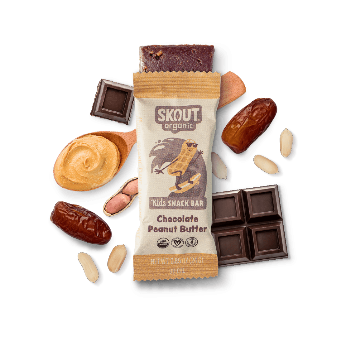 Skout Organic Chocolate Peanut Butter Kids Bar by Skout Organic