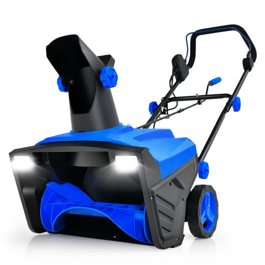 20 Inch 120V 15Amp Electric Snow Thrower  with 180° Rotatable Chute-Blue