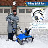 20 Inch 120V 15Amp Electric Snow Thrower  with 180° Rotatable Chute-Blue