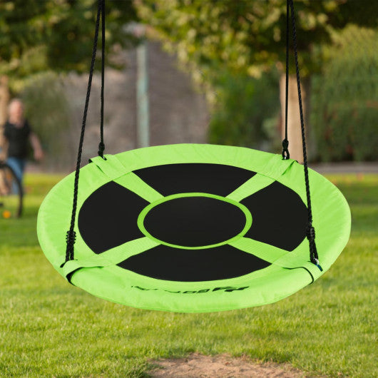 40 Inch Flying Saucer Tree Swing Indoor Outdoor Play Set-Green