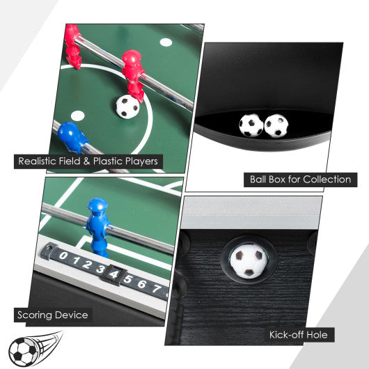 48" Competition Sized Home Recreation Wooden Foosball Table-Black